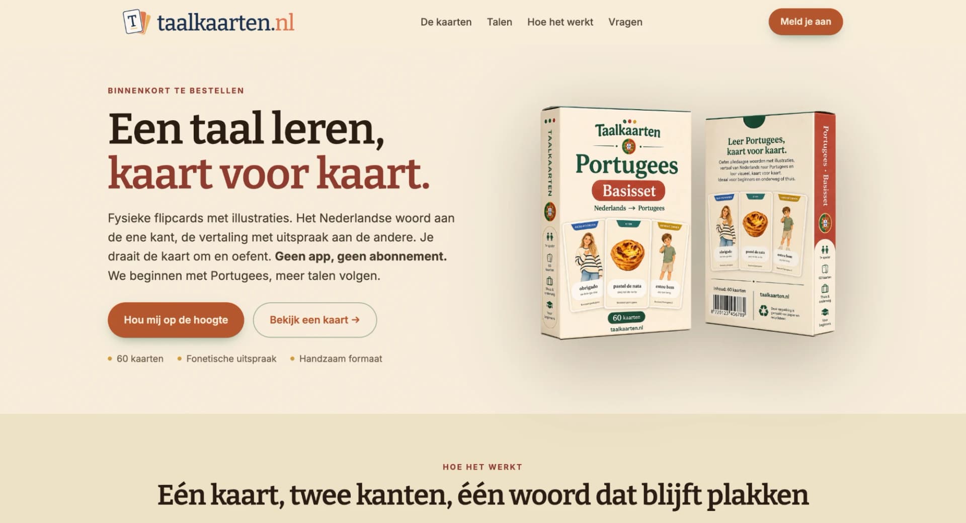 Homepage van de website van Taalkaarten